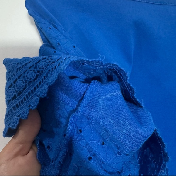 Talbots Royal Blue Cotton Shirt Dress‎ Knee Length Size X-Large Petite - Picture 7 of 10